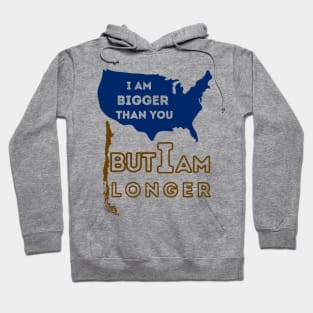 Bigger and longer, a comparison of countries Hoodie